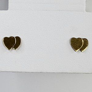 *4/$20* Double heart gold tone stud earrings